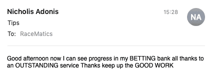 RaceMatics testimonial mobile 1