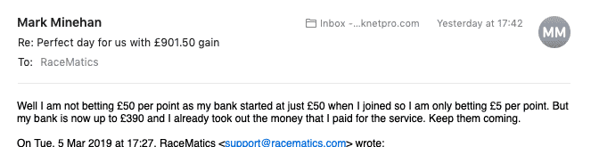 RaceMatics testimonial mobile 4