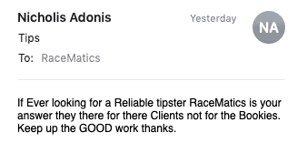 RaceMatics testimonial mobile 7