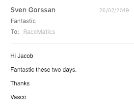 RaceMatics testimonial mobile 9