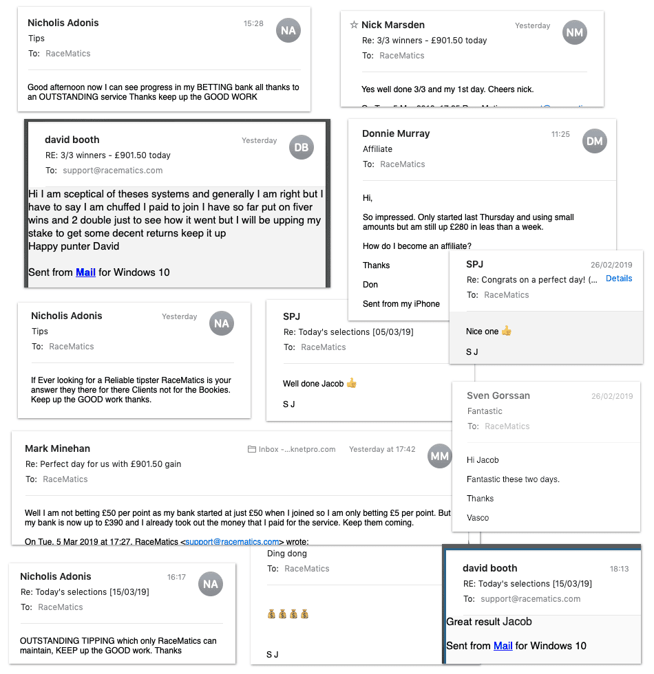 RaceMatics testimonial section 1